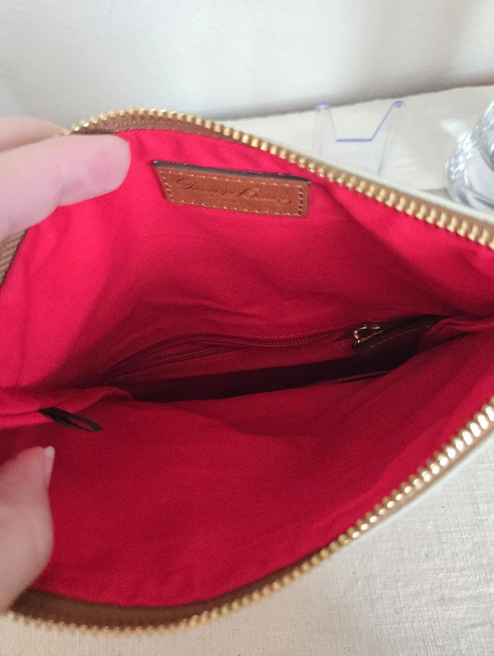 Dooney & Bourke Ivory Fold-Over Pebble Leather Clutch